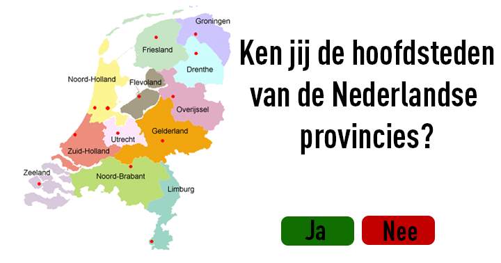 Hoe goed is jouw topografische kennis? Ken jij de hoofdsteden van de provincies?