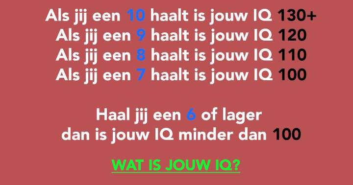 Test Je IQ!