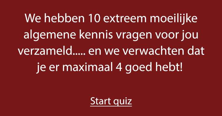 Algemene kennisquiz voor de liefhebbers