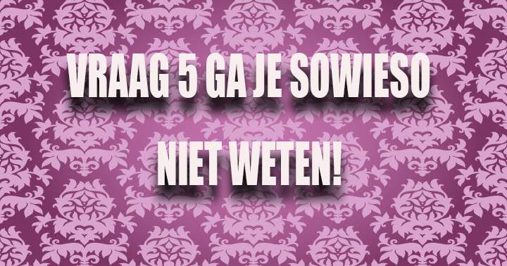 Weet jij 't antwoord op vraag 5?
